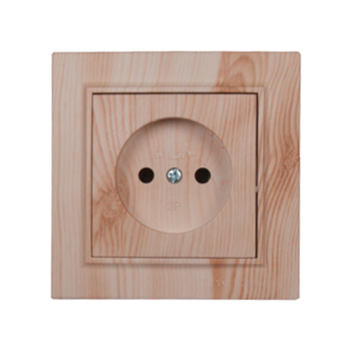 Розетка без заземления светлое дерево Enzo