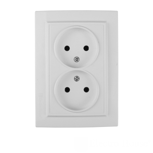 Розетка двойная без заземления Enzo EH-2110
