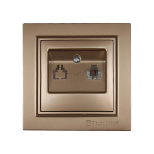 Розетка телефонная золотой Enzo EH-2112-LG