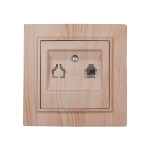 Розетка телефонная светлое дерево Enzo