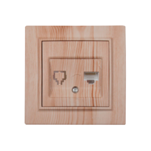 Розетка компьютерная светлое дерево Enzo