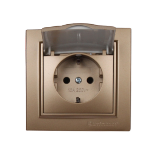 Розетка с крышкой золотая Enzo