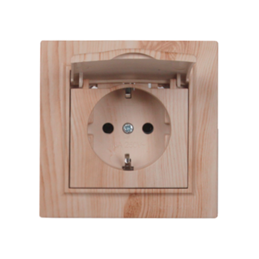 Розетка с крышкой дерево Enzo