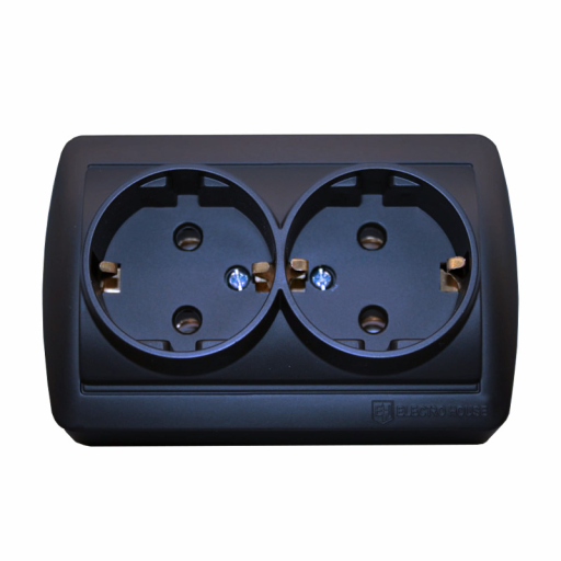 rozetka dvoynaya zz Accura grafit EH-2147-PG