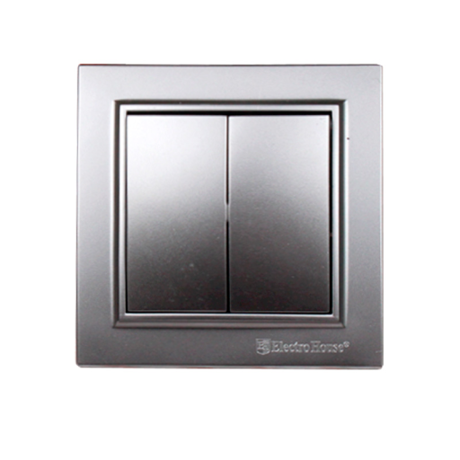 Выключатель двойной серебро Enzo