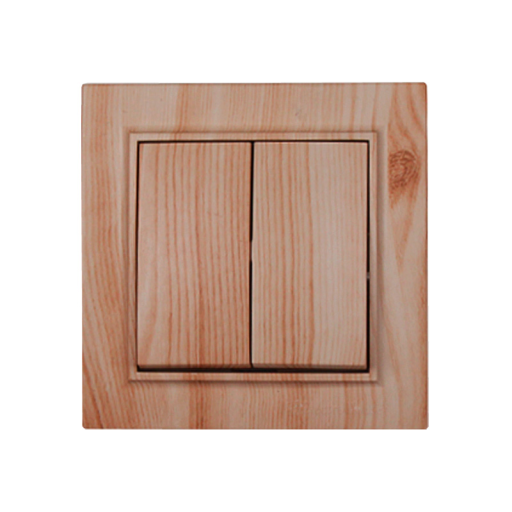 Выключатель двойной светлое дерево Enzo