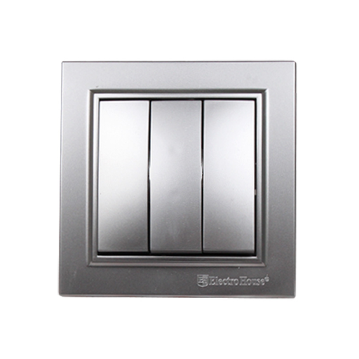 Выключатель тройной серебро Enzo