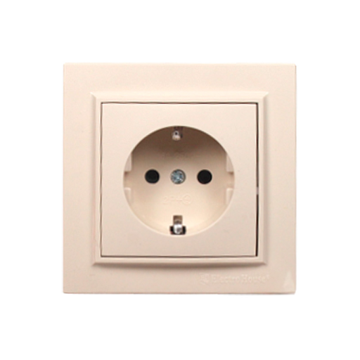 Розетка с заземлением латте Enzo EH-2192