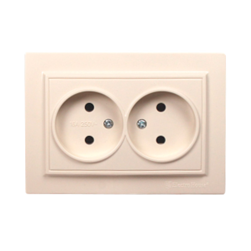 Розетка двойная б/з латте Enzo EH-2193