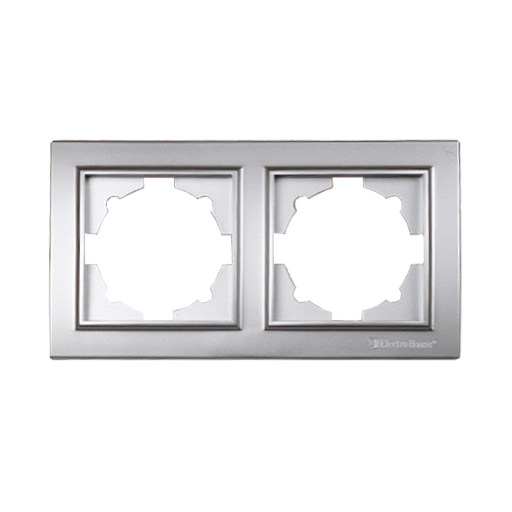 Рамка двойная серебро Enzo