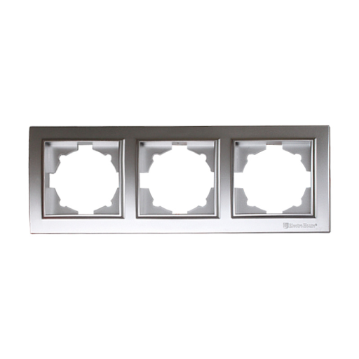 Рамка тройная серебро Enzo