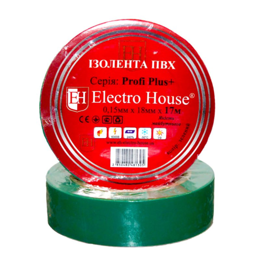 Изолента зеленая 0,15мм х 18мм х 17м