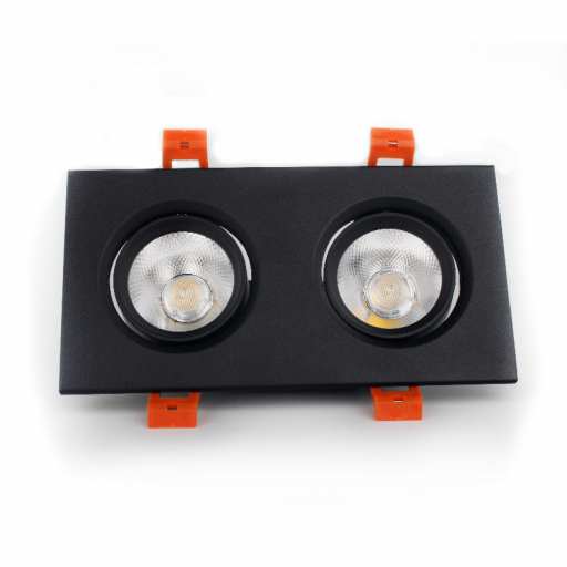 LED светильник потолочный чёрный двойной 5W угол поворота 45°