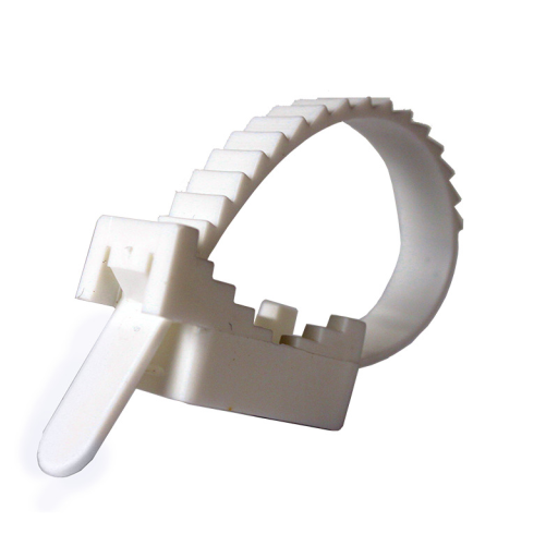 Крепеж ремешковый EH-L150D40 Ø 40мм Ø отв. 4 мм белый 50 шт.