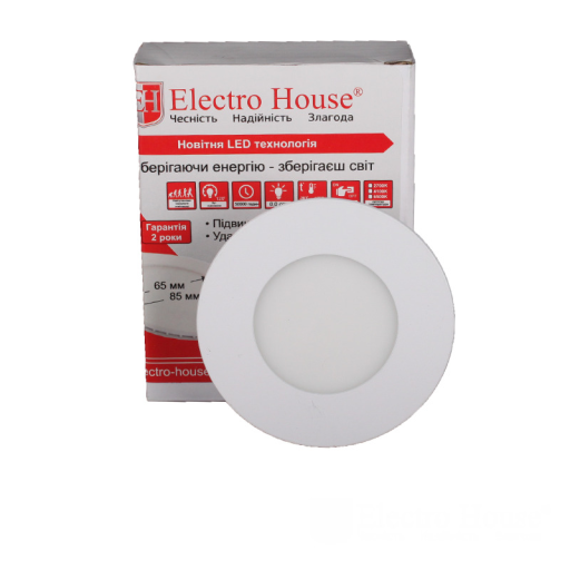 LED панель круглая 3вт 4100К Ø85мм 270Lm