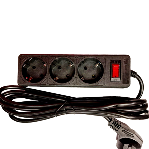 Удлинитель 3 гнезда черный EH-NFB-3.2