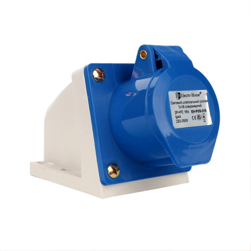 Силовой разъем стационарный (розетка) 3х16