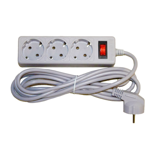 Удлинитель 3 гнезда серый EH-NFG-3.3